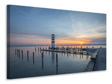 Laden Sie das Bild in den Galerie-Viewer, Leinwandbild Leuchtturm im Sonnenuntergang