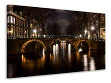 Laden Sie das Bild in den Galerie-Viewer, Leinwandbild Nachts in Amsterdam