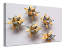 Laden Sie das Bild in den Galerie-Viewer, Leinwandbild Origami Sterne