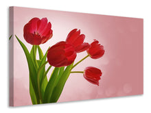 Laden Sie das Bild in den Galerie-Viewer, Leinwandbild Roter Tulpenstrauss