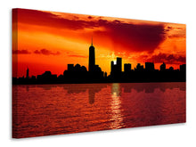 Laden Sie das Bild in den Galerie-Viewer, Leinwandbild Skyline NYC in der Abenddämmerung