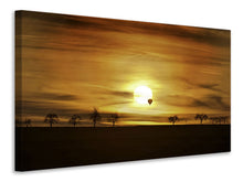 Laden Sie das Bild in den Galerie-Viewer, Leinwandbild Sonnenuntergang mit Heissluft Ballon