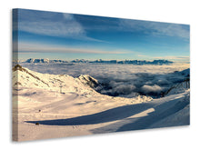 Laden Sie das Bild in den Galerie-Viewer, Leinwandbild Über den Wolken im Schnee