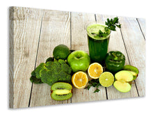 Laden Sie das Bild in den Galerie-Viewer, Leinwandbild Zutaten grüner Smoothie