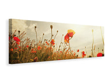 Laden Sie das Bild in den Galerie-Viewer, Leinwandbild Panorama Das Mohnfeld bei Sonnenaufgang