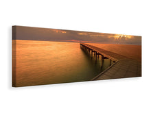 Laden Sie das Bild in den Galerie-Viewer, Leinwandbild Panorama Der Steg am Meer