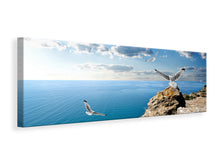 Laden Sie das Bild in den Galerie-Viewer, Leinwandbild Panorama Die Möwen und das Meer
