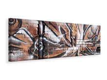 Laden Sie das Bild in den Galerie-Viewer, Leinwandbild Panorama Graffiti Mauer