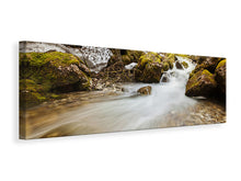 Laden Sie das Bild in den Galerie-Viewer, Leinwandbild Panorama Herabstürzender Bach