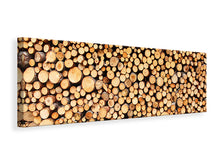 Laden Sie das Bild in den Galerie-Viewer, Leinwandbild Panorama Holzstämme