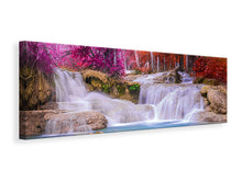 Laden Sie das Bild in den Galerie-Viewer, Leinwandbild Panorama Paradiesischer Wasserfall