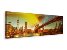 Laden Sie das Bild in den Galerie-Viewer, Leinwandbild Panorama Skyline Brooklyn Bridge NY