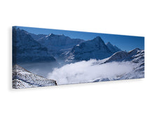 Laden Sie das Bild in den Galerie-Viewer, Leinwandbild Panorama Sonnenterrasse in den Schweizer Alpen