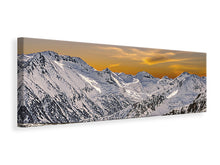 Laden Sie das Bild in den Galerie-Viewer, Leinwandbild Panorama Sonnenuntergang in den Bergen