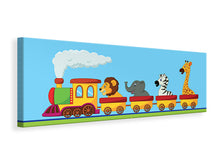 Laden Sie das Bild in den Galerie-Viewer, Leinwandbild Panorama Tierische Eisenbahn