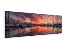 Laden Sie das Bild in den Galerie-Viewer, Leinwandbild Panorama Abendstimmung im Hafen