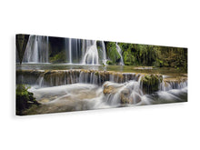 Laden Sie das Bild in den Galerie-Viewer, Leinwandbild Panorama Achtung Wasserfälle