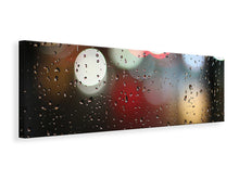 Laden Sie das Bild in den Galerie-Viewer, Leinwandbild Panorama Beleuchtete Wassertropfen