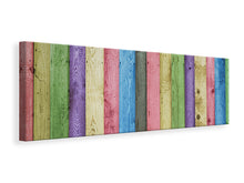 Laden Sie das Bild in den Galerie-Viewer, Leinwandbild Panorama Buntes Holz