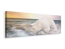 Laden Sie das Bild in den Galerie-Viewer, Leinwandbild Panorama Der Eisbär und das Meer
