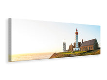 Laden Sie das Bild in den Galerie-Viewer, Leinwandbild Panorama Der Leuchtturm bei Sonnenaufgang