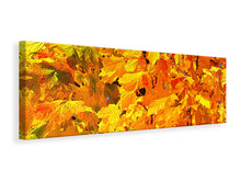 Laden Sie das Bild in den Galerie-Viewer, Leinwandbild Panorama Herbst Blätter