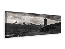 Laden Sie das Bild in den Galerie-Viewer, Leinwandbild Panorama Kleine Kirche im Gebirge