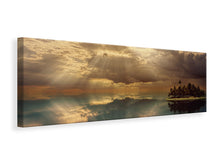 Laden Sie das Bild in den Galerie-Viewer, Leinwandbild Panorama Lichtspektakel am Meer