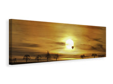 Laden Sie das Bild in den Galerie-Viewer, Leinwandbild Panorama Sonnenuntergang mit Heissluft Ballon