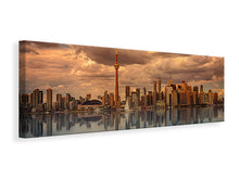 Laden Sie das Bild in den Galerie-Viewer, Leinwandbild Panorama Toronto in der Abenddämmerung