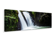 Laden Sie das Bild in den Galerie-Viewer, Leinwandbild Panorama Wasserfall im Abendlicht