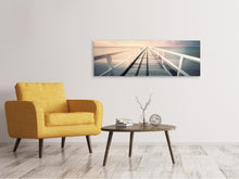 Laden Sie das Bild in den Galerie-Viewer, Leinwandbild Panorama Romantischer Holzsteg