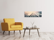 Laden Sie das Bild in den Galerie-Viewer, Leinwandbild Panorama Romantischer Holzsteg