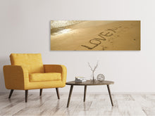 Laden Sie das Bild in den Galerie-Viewer, Leinwandbild Panorama Zeichen im Sand