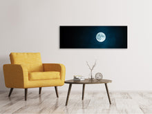 Laden Sie das Bild in den Galerie-Viewer, Leinwandbild Panorama Imposanter Vollmond