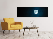 Laden Sie das Bild in den Galerie-Viewer, Leinwandbild Panorama Imposanter Vollmond