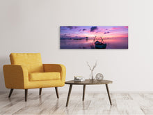 Laden Sie das Bild in den Galerie-Viewer, Leinwandbild Panorama Beeindruckender Sonnenuntergang am Meer