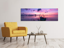 Laden Sie das Bild in den Galerie-Viewer, Leinwandbild Panorama Beeindruckender Sonnenuntergang am Meer