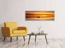 Laden Sie das Bild in den Galerie-Viewer, Leinwandbild Panorama Romantischer Sonnenuntergang auf dem Meer