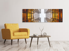 Laden Sie das Bild in den Galerie-Viewer, Leinwandbild Panorama 2 Imposante Wolkenkratzer