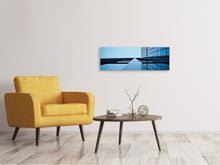 Laden Sie das Bild in den Galerie-Viewer, Leinwandbild Panorama Spiegelungen einer Fassade