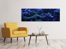 Laden Sie das Bild in den Galerie-Viewer, Leinwandbild Panorama Korallenriff in blau