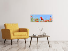 Laden Sie das Bild in den Galerie-Viewer, Leinwandbild Panorama Der Mohn in der Blumenwiese