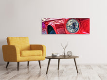 Laden Sie das Bild in den Galerie-Viewer, Leinwandbild Panorama Roter Oldtimer