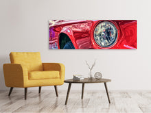 Laden Sie das Bild in den Galerie-Viewer, Leinwandbild Panorama Roter Oldtimer