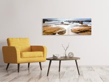 Laden Sie das Bild in den Galerie-Viewer, Leinwandbild Panorama Mystische Stimmung am Meer