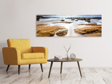 Laden Sie das Bild in den Galerie-Viewer, Leinwandbild Panorama Mystische Stimmung am Meer