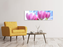 Laden Sie das Bild in den Galerie-Viewer, Leinwandbild Panorama Tulpen in der Natur