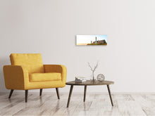 Laden Sie das Bild in den Galerie-Viewer, Leinwandbild Panorama Der Leuchtturm bei Sonnenaufgang