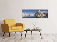 Laden Sie das Bild in den Galerie-Viewer, Leinwandbild Panorama Spiegelungen bei den Bergen